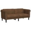 vidaXL Sofos komplektas, 3 dalių, rudos spalvos, aksomas