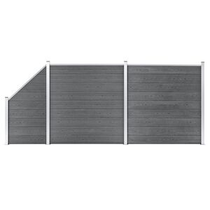 vidaXL Tvoros rinkinys, pilkos spalvos, 446x186cm, WPC