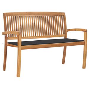 vidaXL Sudedamas sodo suoliukas su pagalvėle, 128,5cm, tikmedis