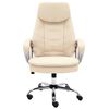 vidaXL Biuro kėdė, kreminės spalvos, tikra oda