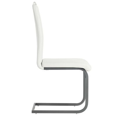 vidaXL Gembinės valgomojo kėdės, 2 vnt., baltos, dirbtinė oda