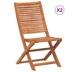 vidaXL Sulankstomos kėdės, 2 vnt., masyvi akacijos mediena