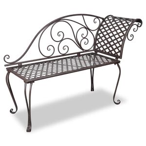 vidaXL Sodo krėslas, 128 cm, plienas, antikvarinis, rudas