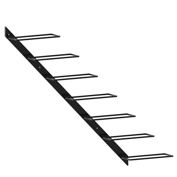 vidaXL Prie sienos montuojamas vyno laikiklis, juodas, metalas