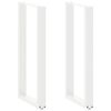 vidaXL Baro stalo kojos, U formos, 2 vnt., baltos, 50x(100-101) cm, plienas