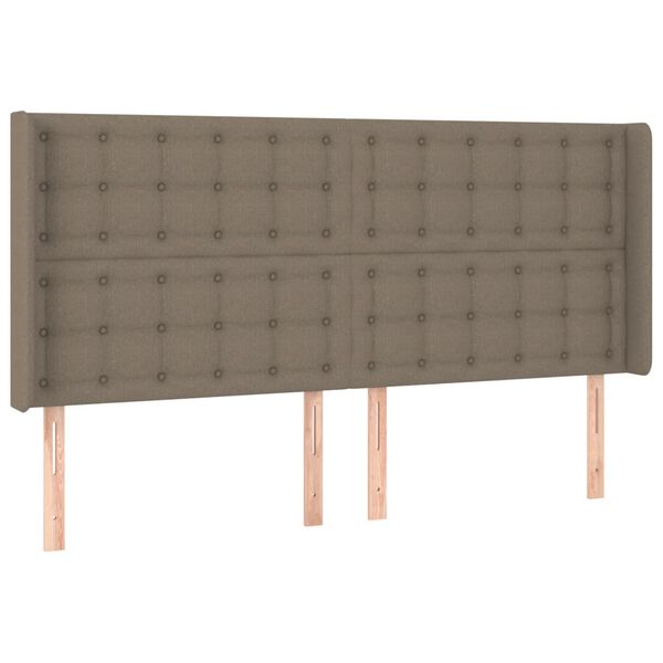 vidaXL Galvūgalis su LED, taupe spalvos, 183x16x118/128cm, audinys