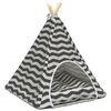 vidaXL Gyvūnų teepee su pagalve Balta ir pilka 50 x 50 x 60 cm