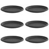 vidaXL Apvalus gėlių padėklas 6 pcs Juoda &Oslash; 14 x 2 cm Plastmasė