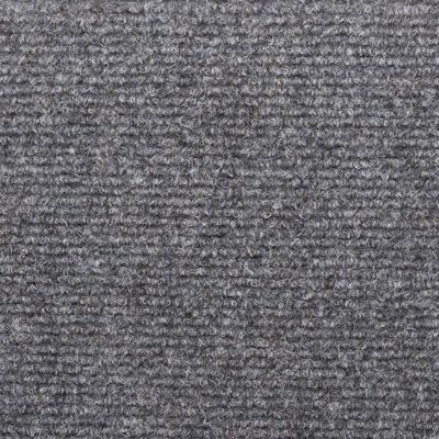 vidaXL Laiptų kilimėliai, 15vnt., šviesiai pilki, 65x21x4 cm
