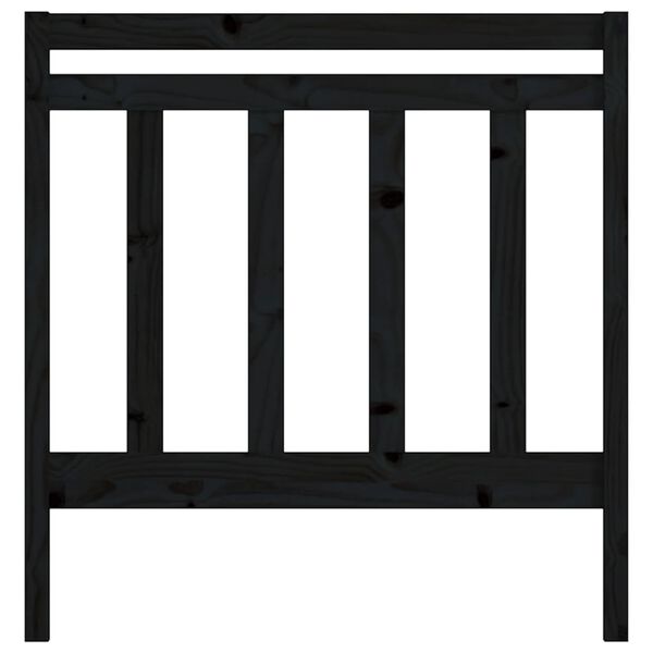 vidaXL Lovos galvūgalis, juodas, 95x4x100cm, pušies medienos masyvas