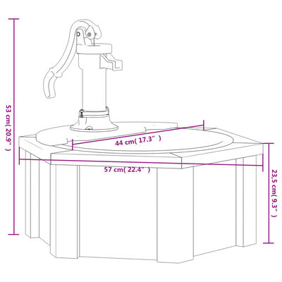 vidaXL Vandens fontanas su pompa, 57x57x53cm, eglės masyvas