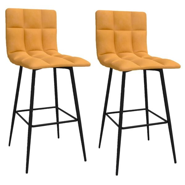 vidaXL Baro taburetės, 2vnt., rudos spalvos, aksomas