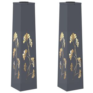 vidaXL Saulės LED &scaron;aligatvio &scaron;viesa 2 vnt. &Scaron;ilta balta 18 x 18 x 80 cm