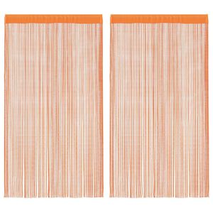 vidaXL Virvelinės užuolaidos, 2 vnt., oranžinės, 100x250 cm