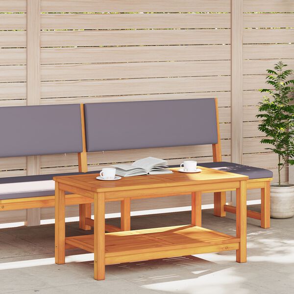 vidaXL &Scaron;oninis stalas Ruda 90 x 50 x 45 cm Kietos akacijos mediena