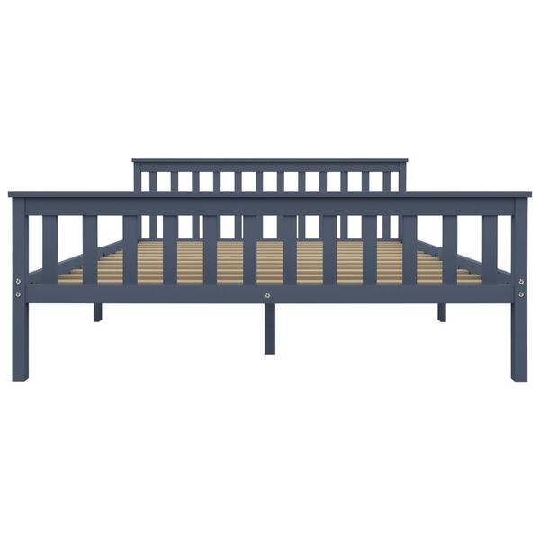 vidaXL Lovos rėmas, pilkos spalvos, 160x200cm, pušies masyvas