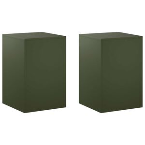 vidaXL Augalų stovas 2 pcs Alyvuogių žalia 40 x 40 x 60 cm Plienas