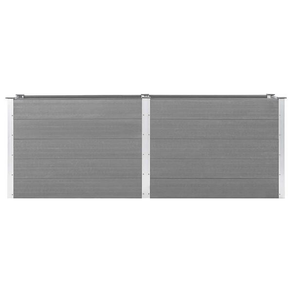 vidaXL Sodo lovelis, pilkas, 250x50x91cm, WPC, aukštas