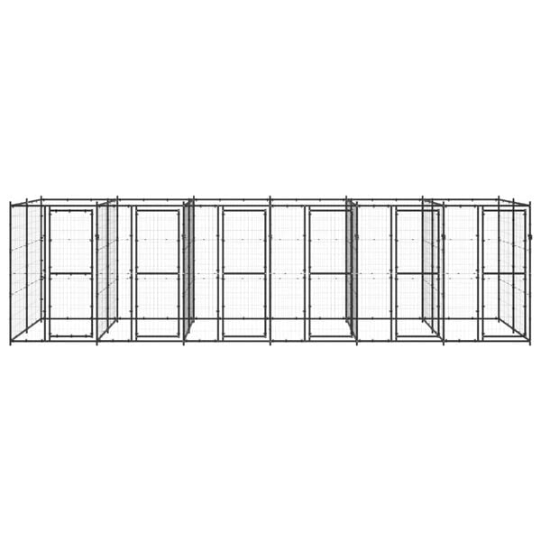 vidaXL Lauko voljeras &scaron;unims, plienas, 14,52m&sup2;