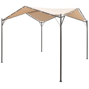vidaXL Pavėsinė/tentas/palapinė, 4x4 m, plienas, smėlio sp.