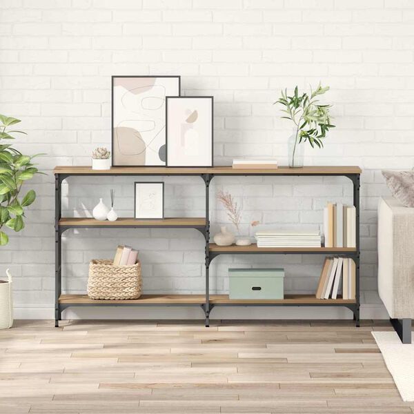 vidaXL Konsolinis stalas Amatininkų ąžuolas 150 x 29 x 76,5 cm