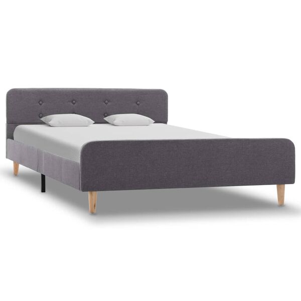 vidaXL Lovos rėmas, &scaron;viesiai pilkos spalvos, 120x200 cm, audinys