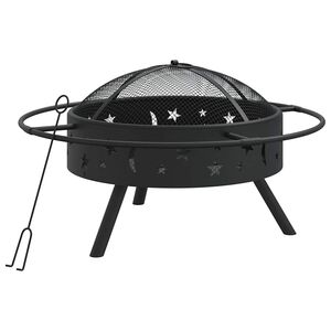 vidaXL Laužavietė su žarstekliu, 70cm, plienas, XXL