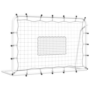 vidaXL Futbolo at&scaron;okimo sienelė, balta/juoda, 184x61x123cm, plienas/PE
