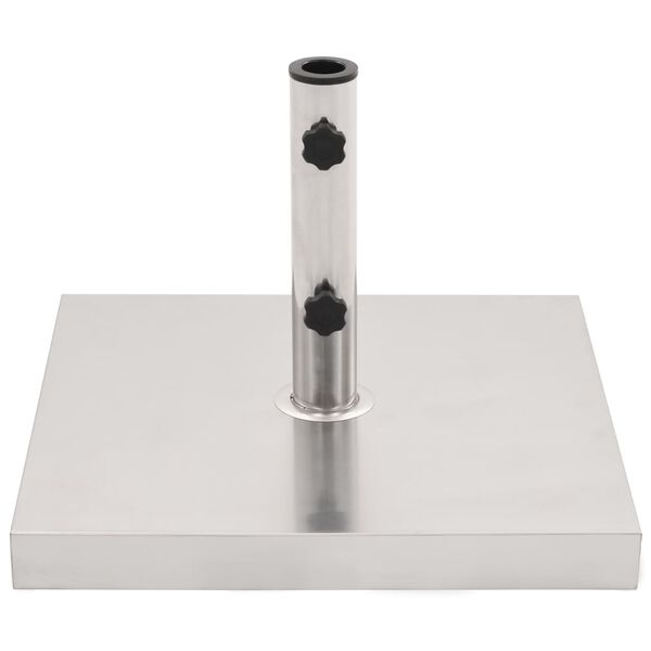 vidaXL Skėčio stovas, sidabrinis, nerūd. plienas, kvadratinis, 30 kg