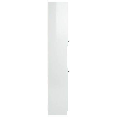 vidaXL Vonios kambario spintelė, balta, 32x34x188,5cm, mediena, blizgi