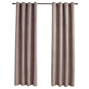 vidaXL Naktinės užuolaidos su žiedais, 2vnt., taupe spalvos, 140x245cm