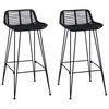 vidaXL Baro taburetė 2 pcs Juodas 44 x 46 x 91 cm Ratana ir Plienas