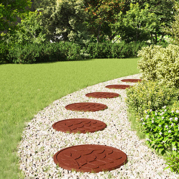 vidaXL Žingsnių akmuo 6 pcs Raudona &Oslash; 44 x 2 cm Guma