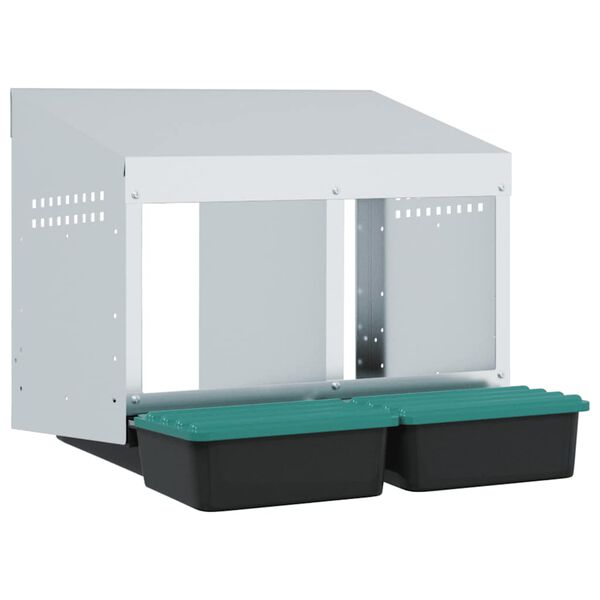 vidaXL Vi&scaron;čių lizdas, 2 skyriai, montuojamas prie sienos, cinkuotas plienas