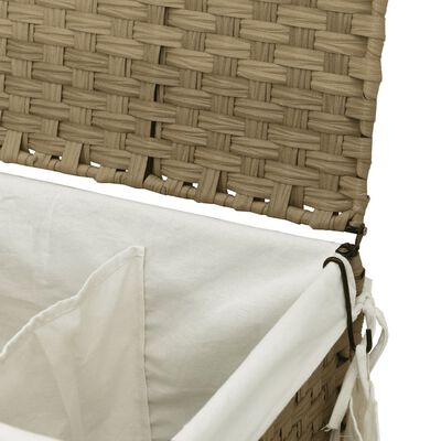 vidaXL Skalbinių krepšys su ratukais, 60x35x60,5cm, ratanas