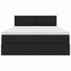 vidaXL Lova su daiktų laikymo vieta ir LED Juoda 140 x 200 cm audinys