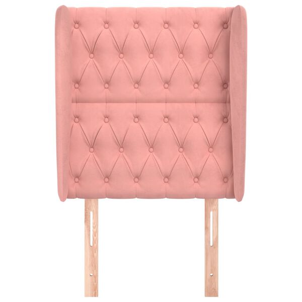 vidaXL Galvūgalis su auselėmis, rožinis, 83x23x118/128cm, aksomas