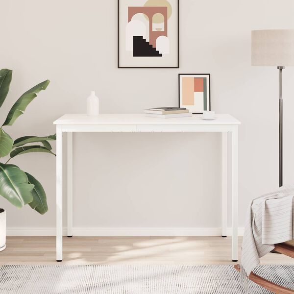 vidaXL Baro stalas Balta 110 x 55 x 105 cm Kietos pu&scaron;ies mediena