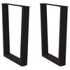 vidaXL Valgomojo stalo kojelės, V formos, 2 vnt., juodos, 70x(72-73,3) cm, plienas