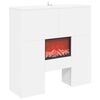 vidaXL Elektrinis židinys Balta 75 x 24,5 x 75 cm Apdirbta mediena
