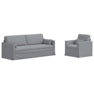vidaXL Sofos komplektas 2 pcs &Scaron;viesiai pilka 198 x 78 x 80 cm audinys