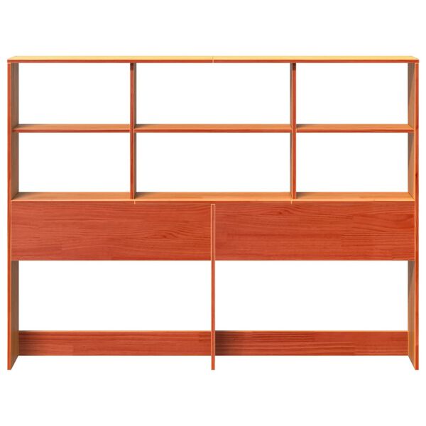 vidaXL Galvūgalis su daiktų laikymo vieta, rudas, 150cm, pu&scaron;is