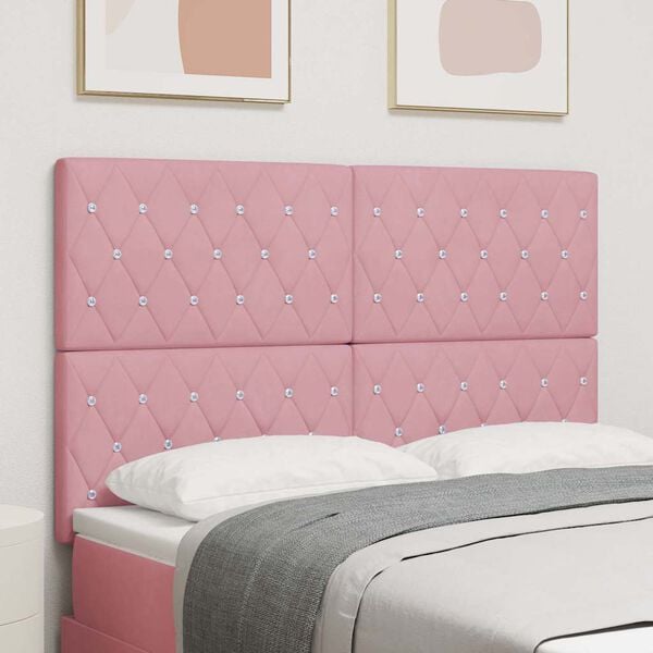 vidaXL LED galvūgalis su galvūgalio Rožinė 144 cm Poliesteris