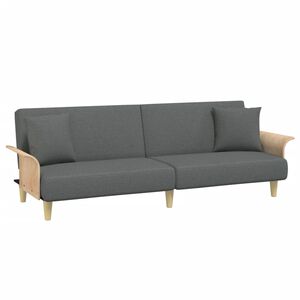 vidaXL Sofa-lova su porankiais, tamsiai pilkos spalvos, audinys