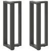 vidaXL Konsolinio stalo kojos, T formos, 2 vnt., antracito spalvos, 25x28x(72-73) cm, plienas