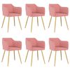 vidaXL Valgomojo kėdės, 6vnt., rožinės spalvos, aksomas (3x331155)