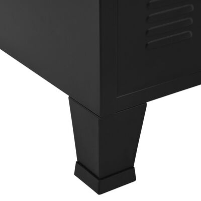 vidaXL Sandėliavimo spintelė, juoda, 75x40x80cm, plienas, pramoninė
