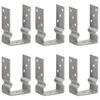 vidaXL Tvoros stulpai, 6vnt., sidabrinės spalvos, 9x6x15cm, plienas