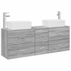vidaXL Vonios spintos komplektas 3 vnt. Pilka Sonoma 136 x 35 x 80 cm