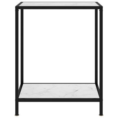 vidaXL Konsolinis staliukas, baltas, 60x35x75cm, grūdintas stiklas